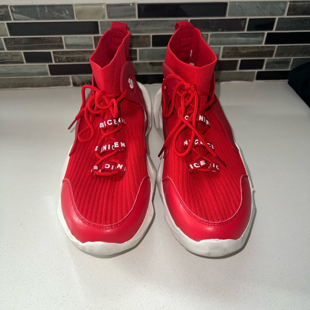 Red high top sneakers